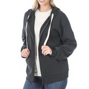 Charcoal Fleece Zip Up Hoodie (X-Large)